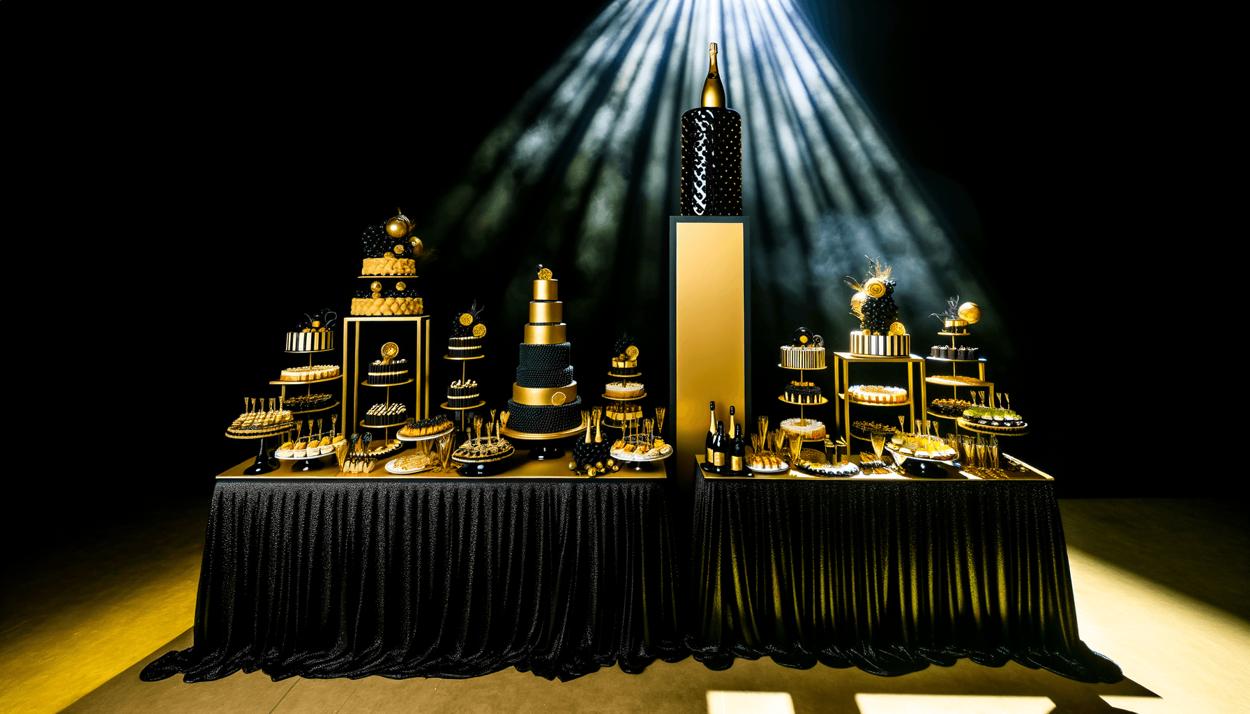 How to Set Up a Black and Gold Dessert Table in 15 Steps