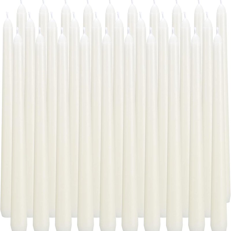 30-Pack Dripless Taper Candles - Black